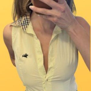 Burberry Button Up collar Tank